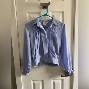Vintage blue ruffle work shirt